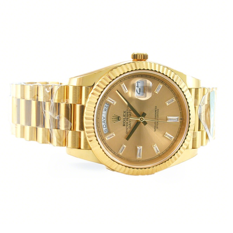 Rolex Daydate 40 228238 Champagne Dial with Diamond Marker in Yellow Gold (Gain Weight)-fasswatch