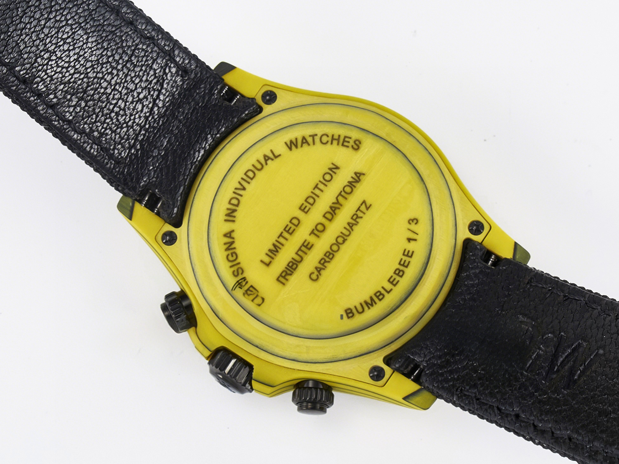 Rolex Daytona DIW Yellow Carbon Case DIWF Edition Black/White Dial on Black Nylon Strap A7750-fasswatch