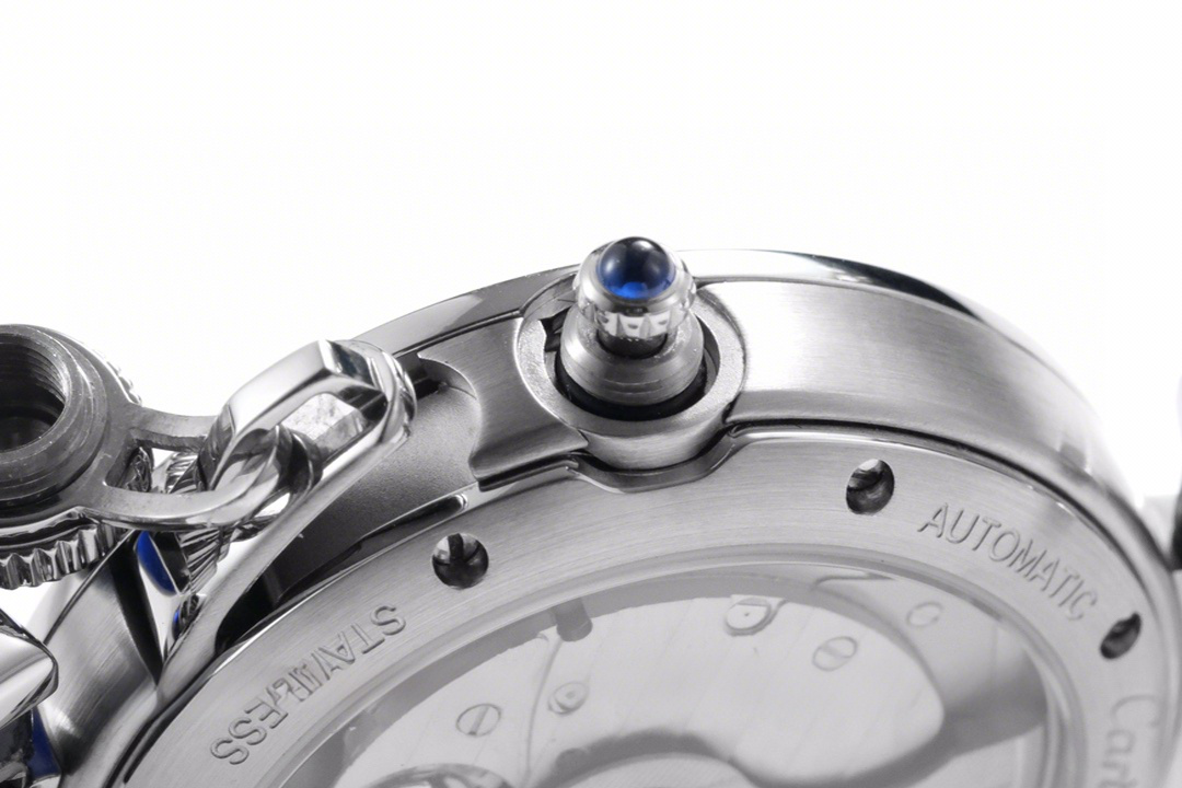 Cartier Pasha de Cartier 35mm in Blue Leather Strap-fasswatch