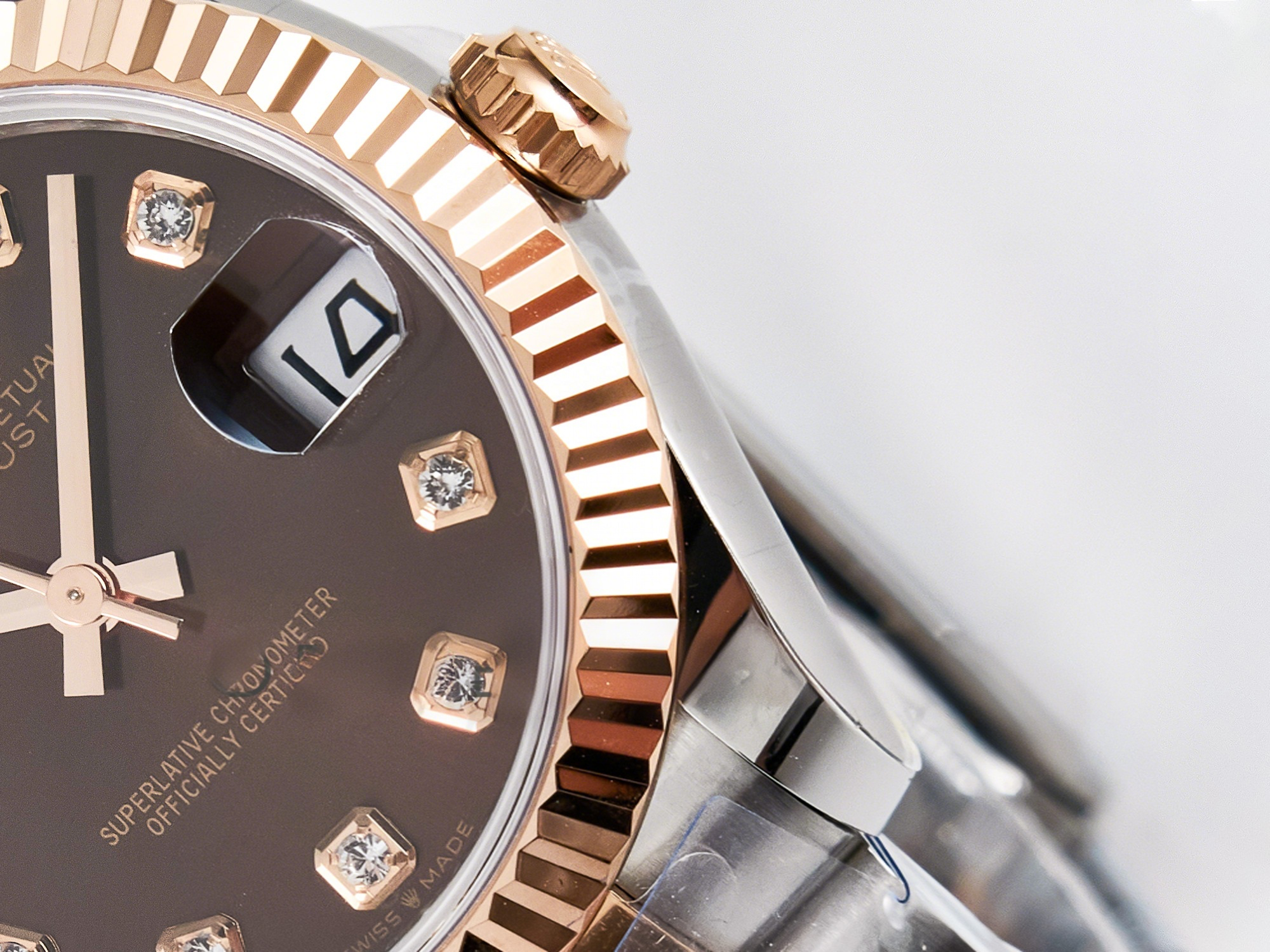 Rolex DateJust 31 278271 ARF 1:1 Best Edition 904L Steel Brown Diamonds Dial on SS/RG Oyster Bracelet ETA 2688-fasswatch