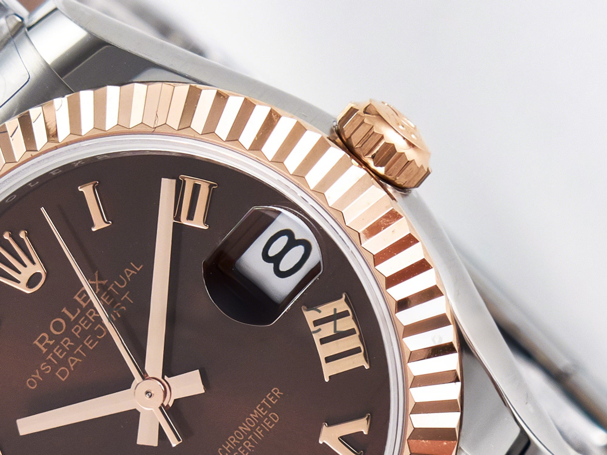 Rolex DateJust 31 278271 ARF 1:1 Best Edition 904L Steel Brown Roman Diamonds Dial on SS/RG Oyster Bracelet ETA 2688-fasswatch