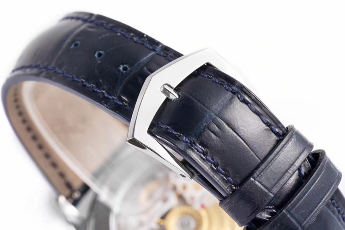 Patek Philippe Calatrava 5296G-001 White Dial in White Gold on Blue Leather Strap-fasswatch
