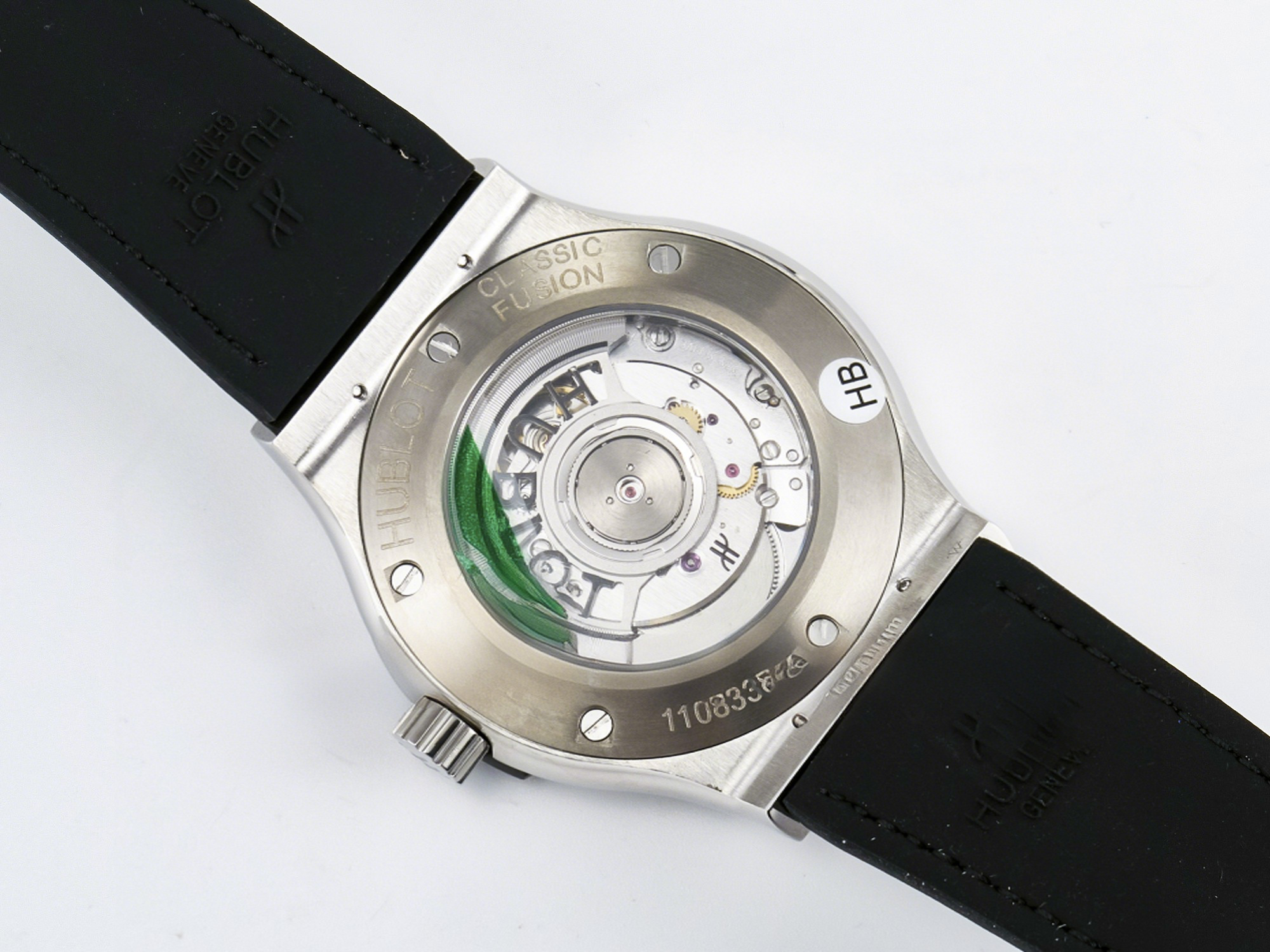 Hublot Classic Fusion Bang 42mm HBF 1:1 Best Edition Green Dial Diamonds Bezel on Green Leather Strap A2892-fasswatch
