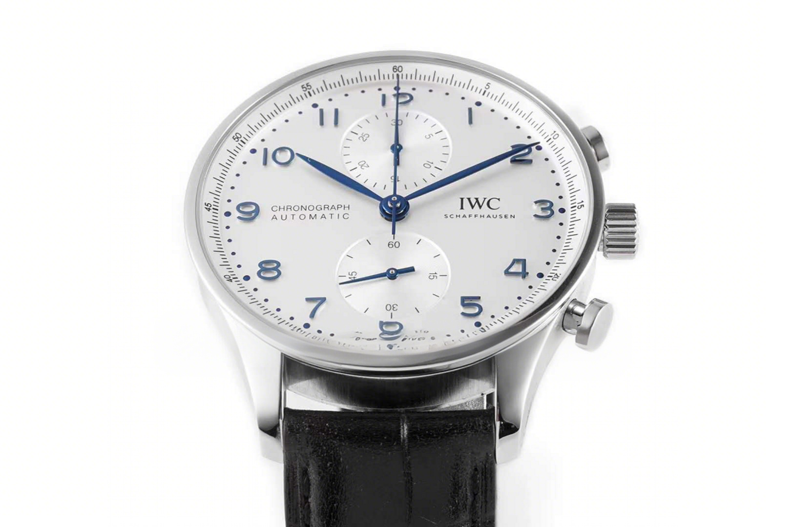 IWC Portugieser Chronograph IW371605 White Dial in Steel-fasswatch