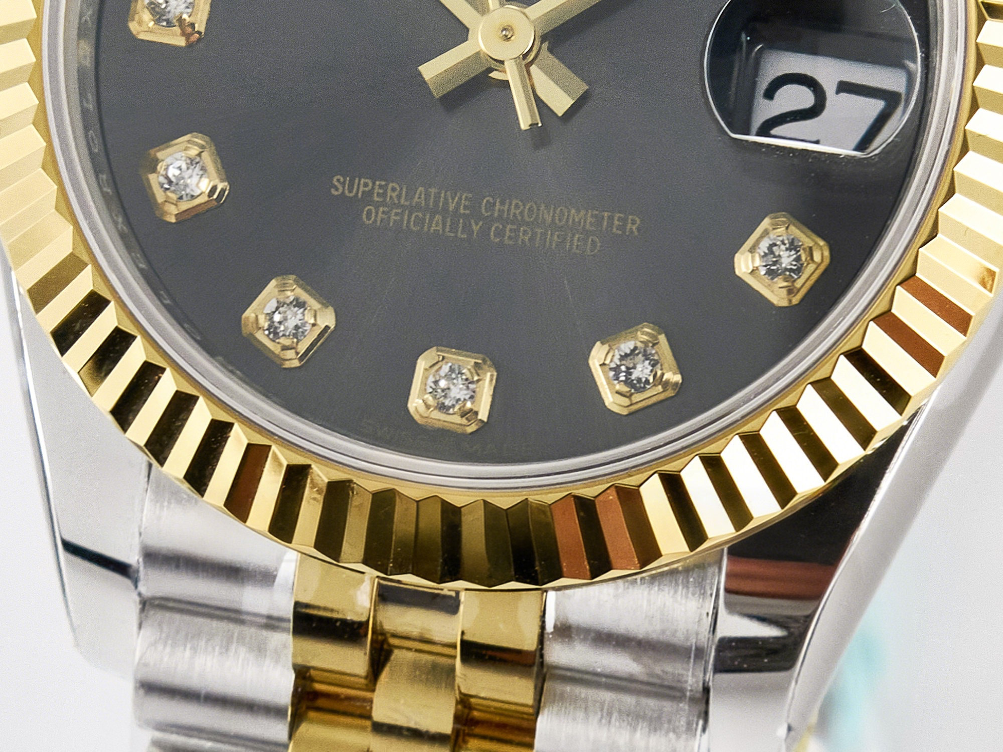 Rolex DateJust 31 278273 ARF 1:1 Best Edition 904L Steel Gray Diamonds Dial on SS/YG Jubilee Bracelet ETA 2688-fasswatch