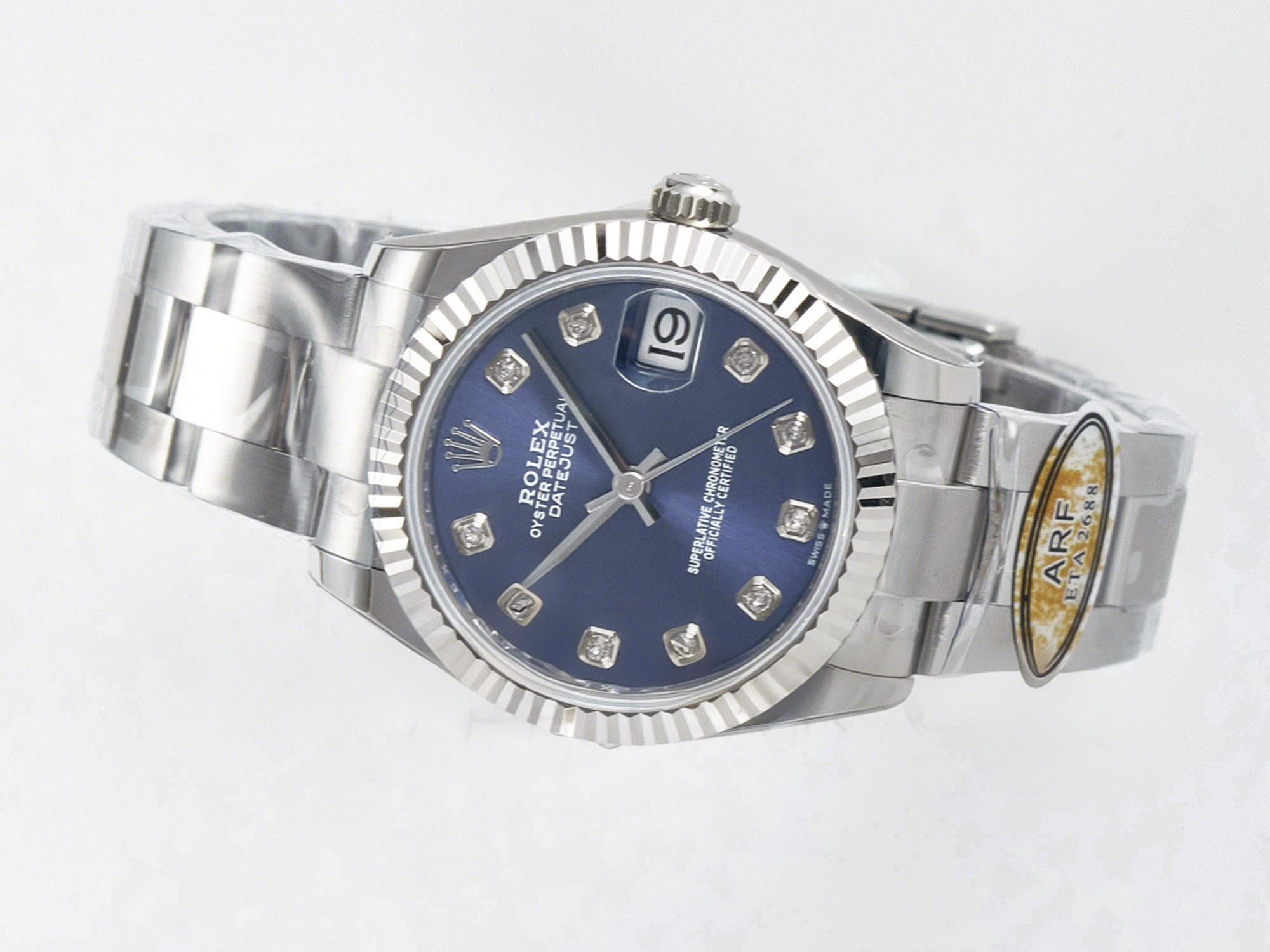 Rolex DateJust 31 278274 ARF 1:1 Best Edition 904L Steel Blue Diamonds Dial on SS Oyster Bracelet ETA 2688-fasswatch
