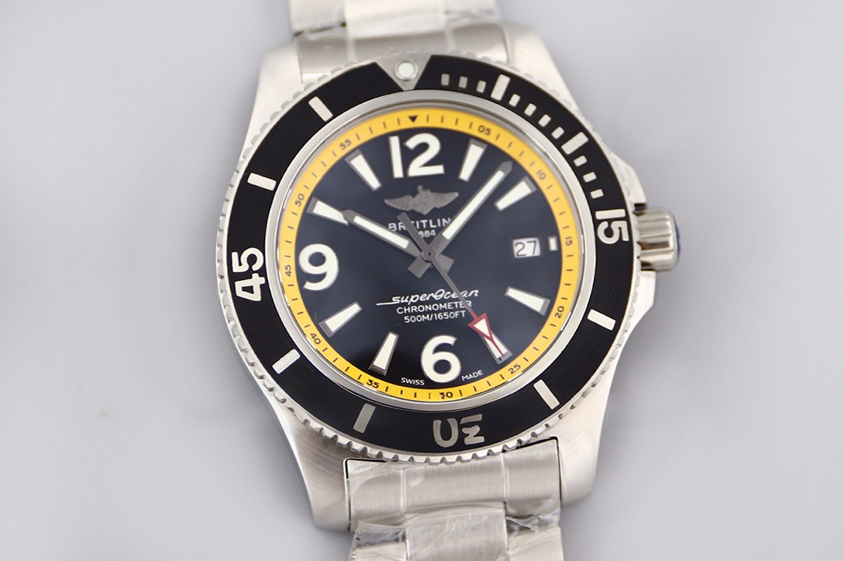 Breitling Superocean Automatic 44mm in Black/Yellow Dial on Black Bezel-fasswatch