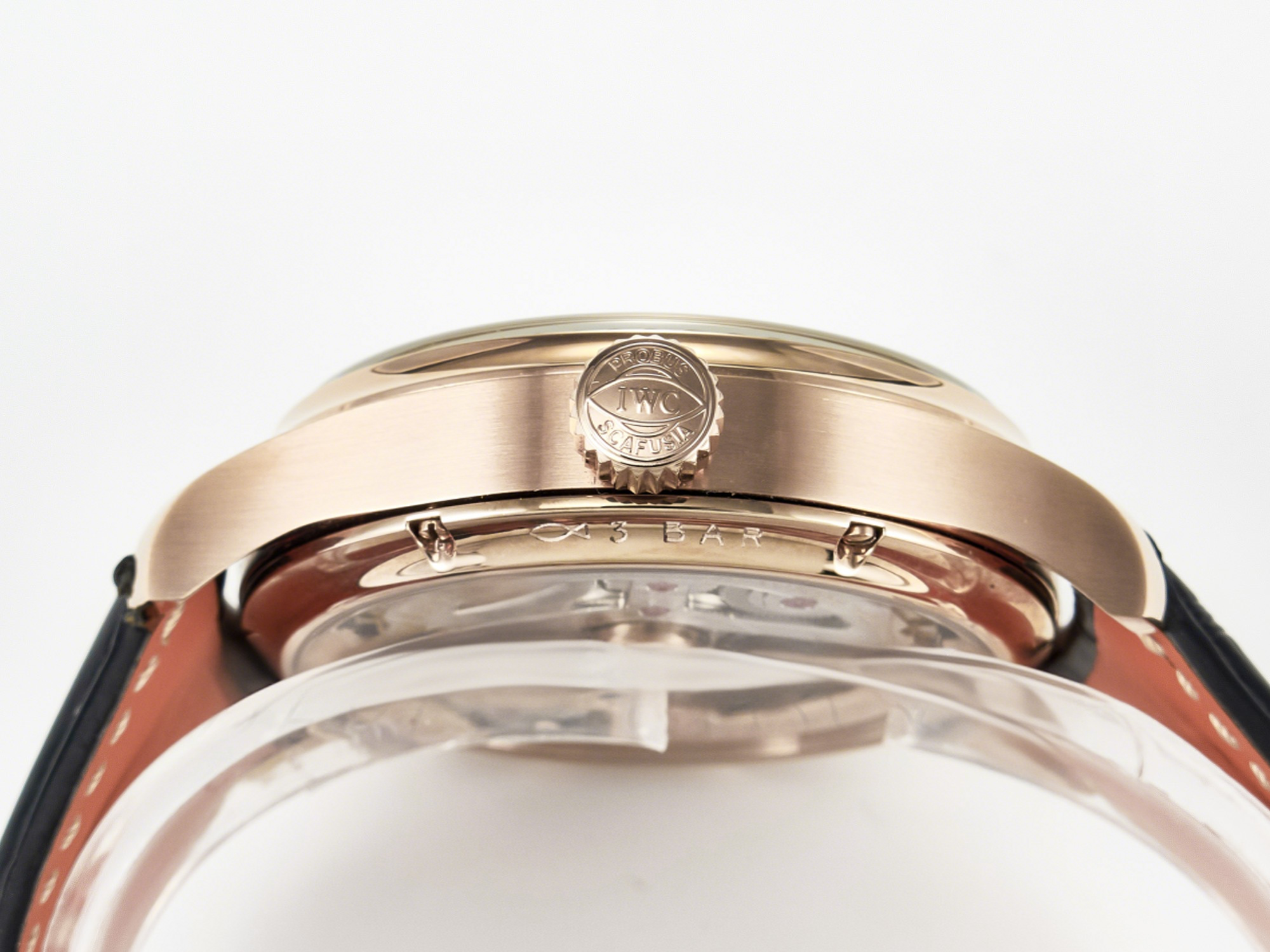 IWC IW5034 Portugieser Perpetual Calendar RG V9F 1:1 Best Edition Black Dial on Black Leather Strap A52610-fasswatch