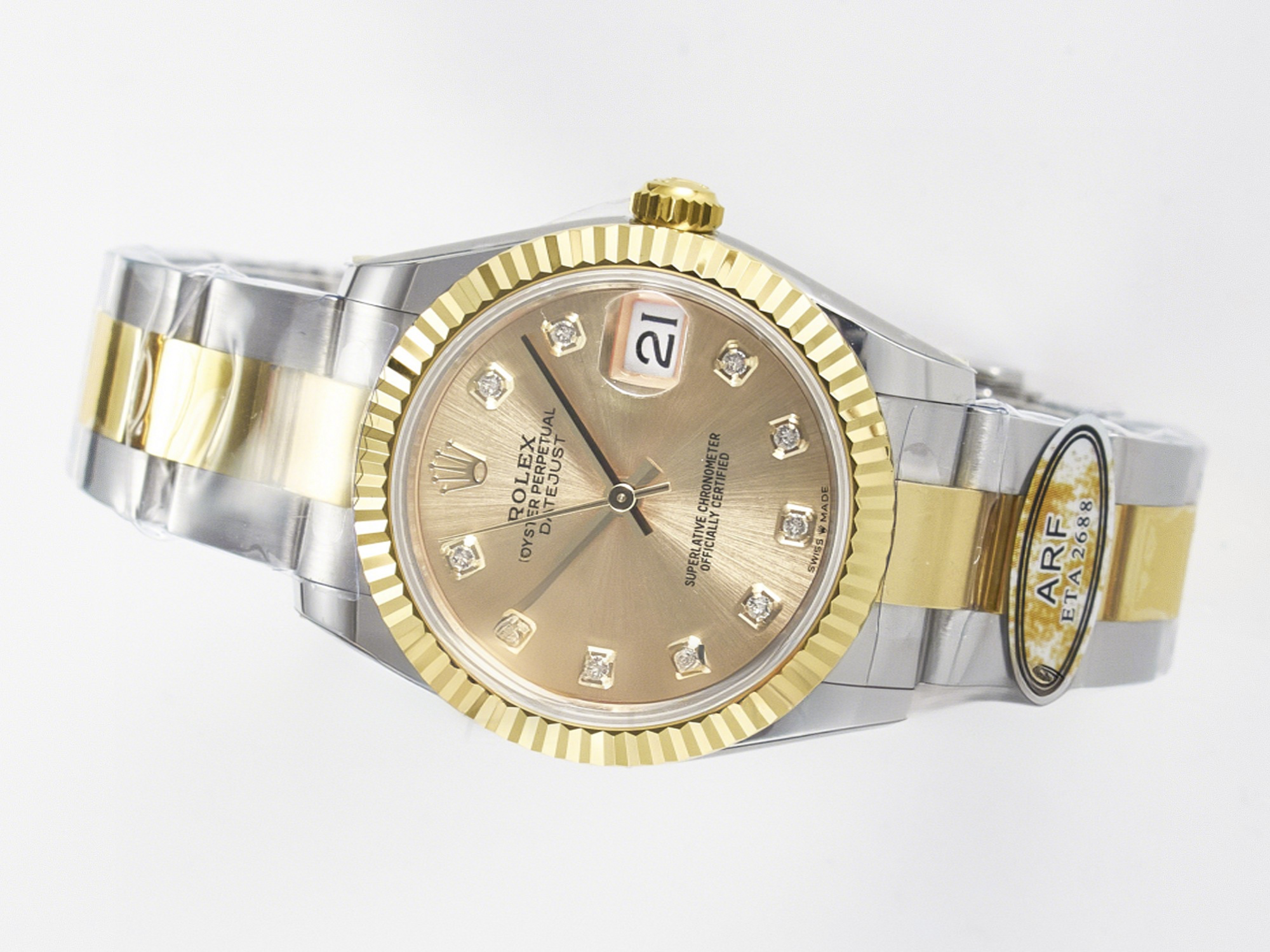 Rolex DateJust 31 278273 ARF 1:1 Best Edition 904L Steel YG Diamonds Dial on SS/YG Oyster Bracelet ETA 2688-fasswatch