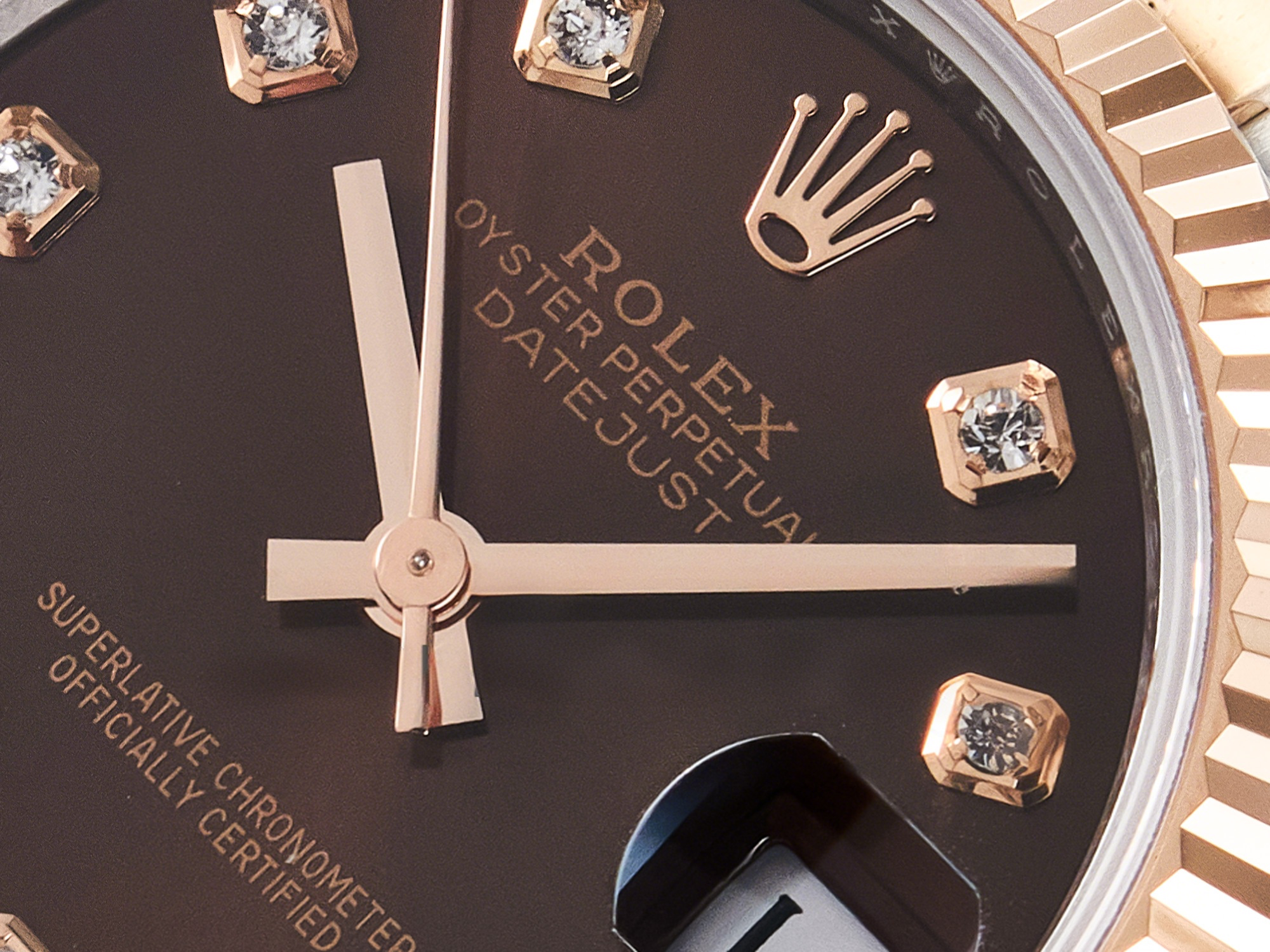 Rolex DateJust 31 278271 ARF 1:1 Best Edition 904L Steel Brown Diamonds Dial on SS/RG Oyster Bracelet ETA 2688-fasswatch