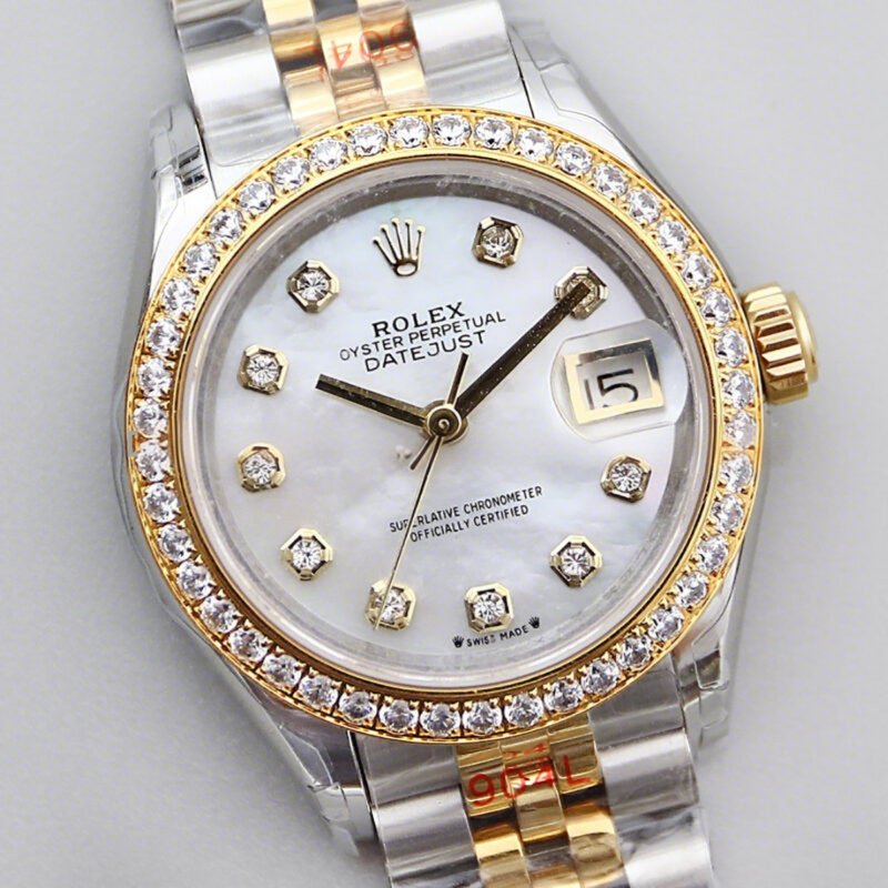 Rolex Ladies Datejust 279383RBR MOP Dial with Diamond Bezel in Yellow Gold/Steel-fasswatch
