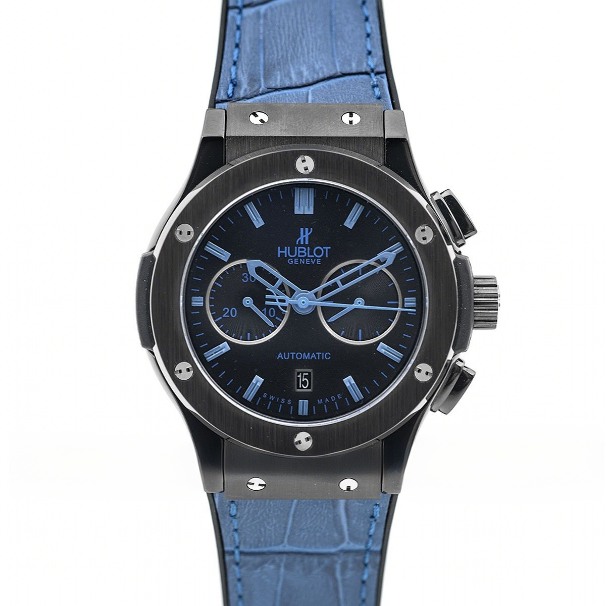 Hublot Classic Fusion Chronograph Blue Dial in PVD-fasswatch