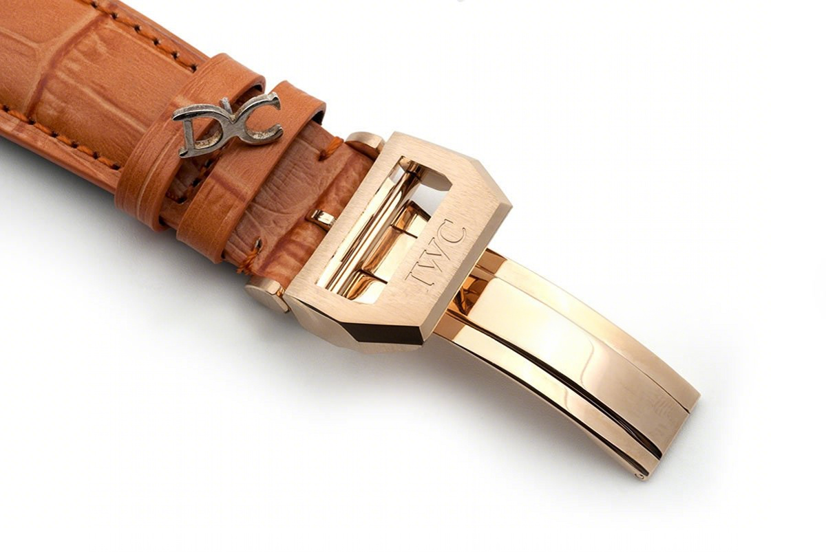 IWC Portugieser Chronograph Automatic White Dial in Rose Gold on Orange Leather Strap-fasswatch