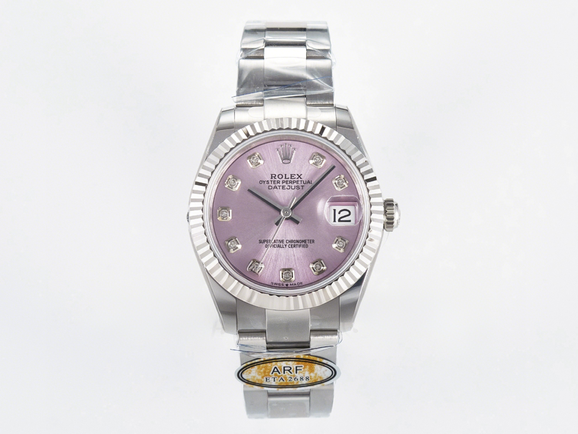 Rolex DateJust 31 278274 ARF 1:1 Best Edition 904L Steel Pink Diamonds Dial on SS Oyster Bracelet ETA 2688-fasswatch
