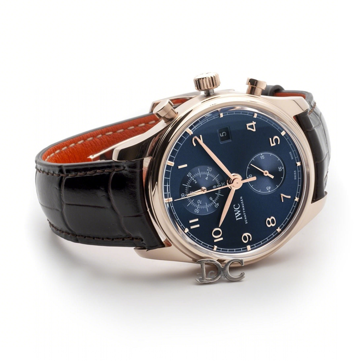 IWC Portugieser Chronograph Classic IW3903 Blue Dial in Rose Gold-fasswatch
