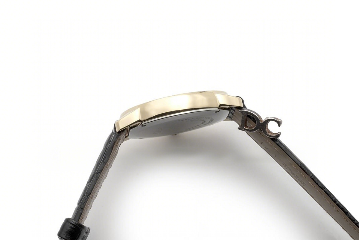 Cartier Ronde Louis Cartier Watch 29mm White Dial in Yellow Gold on Black Leather Strap-fasswatch