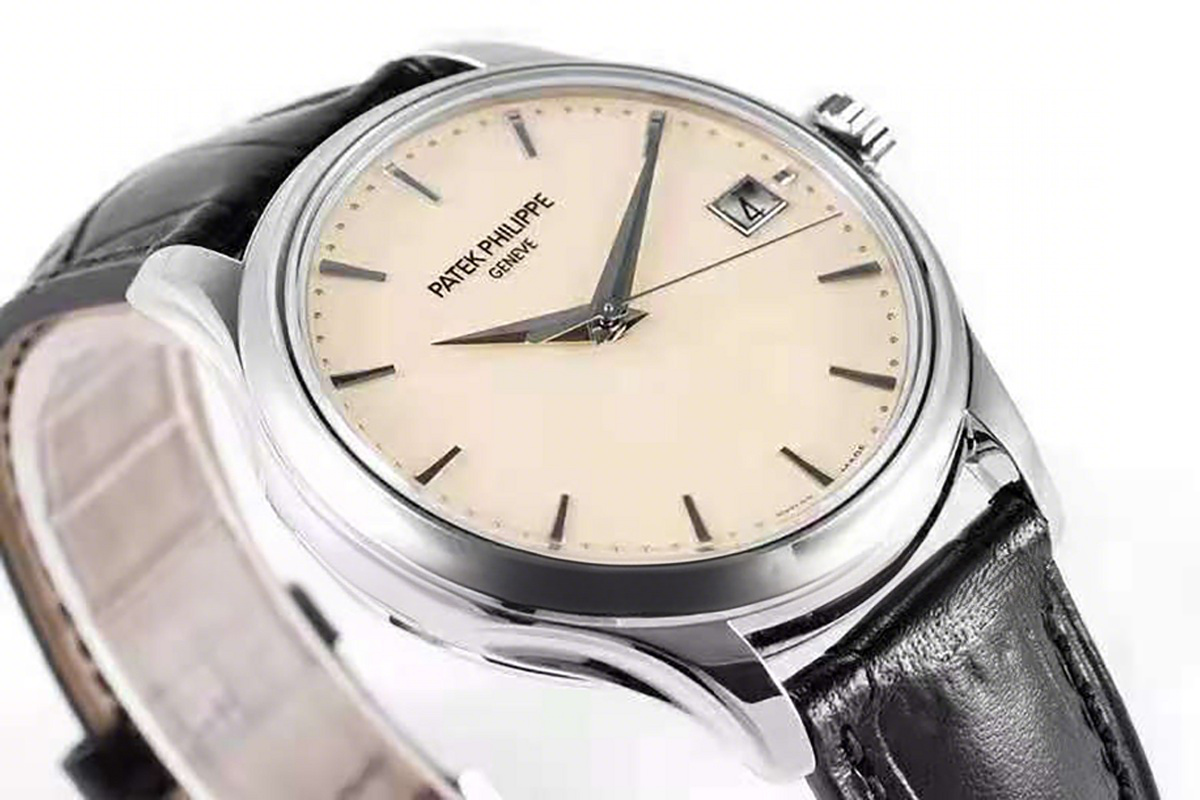Patek Philippe Calatrava 5227 White Dial in White Gold on Black Leather Strap-fasswatch