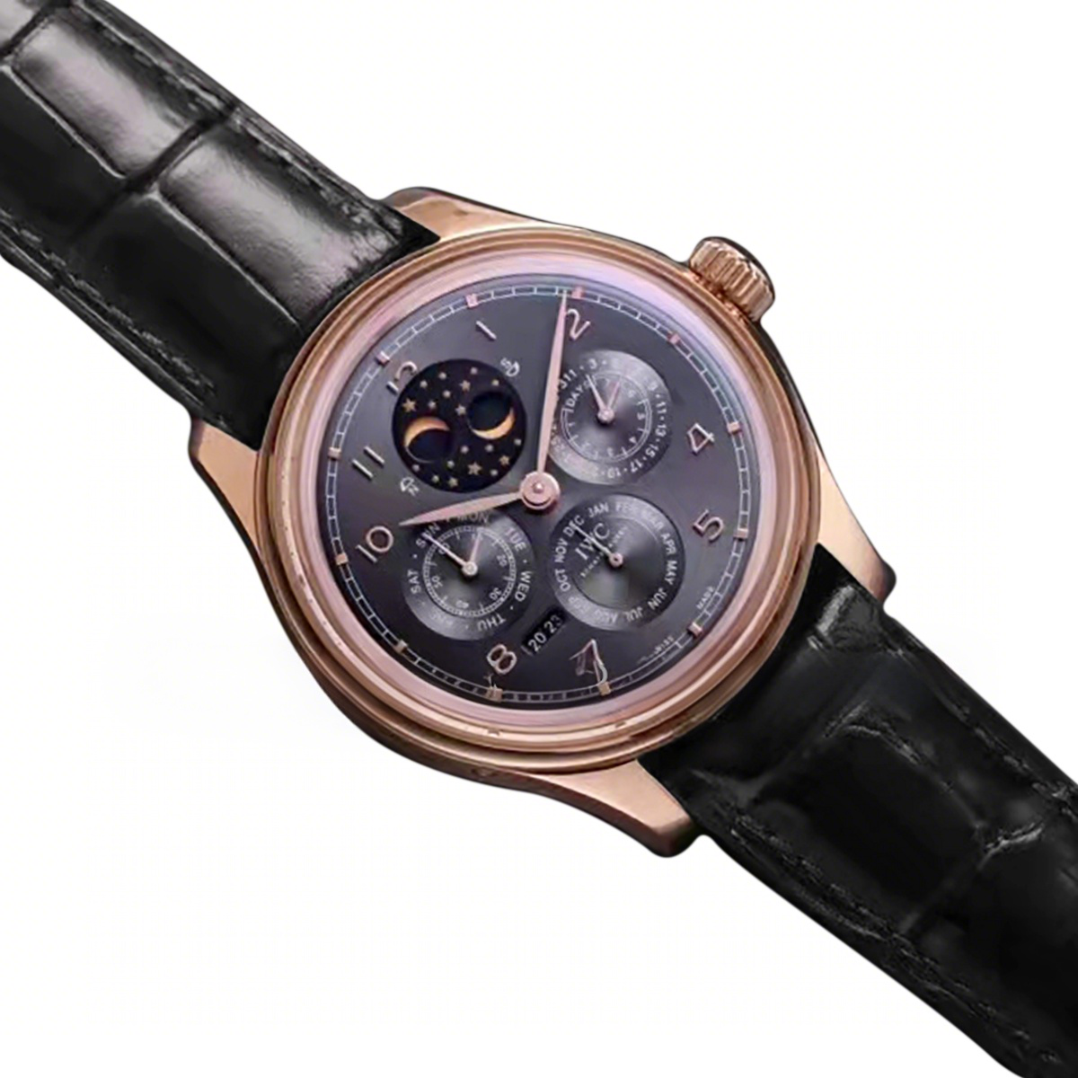 IWC Portugieser Perpetual Calendar IW503404 Black Dial in Rose Gold-fasswatch