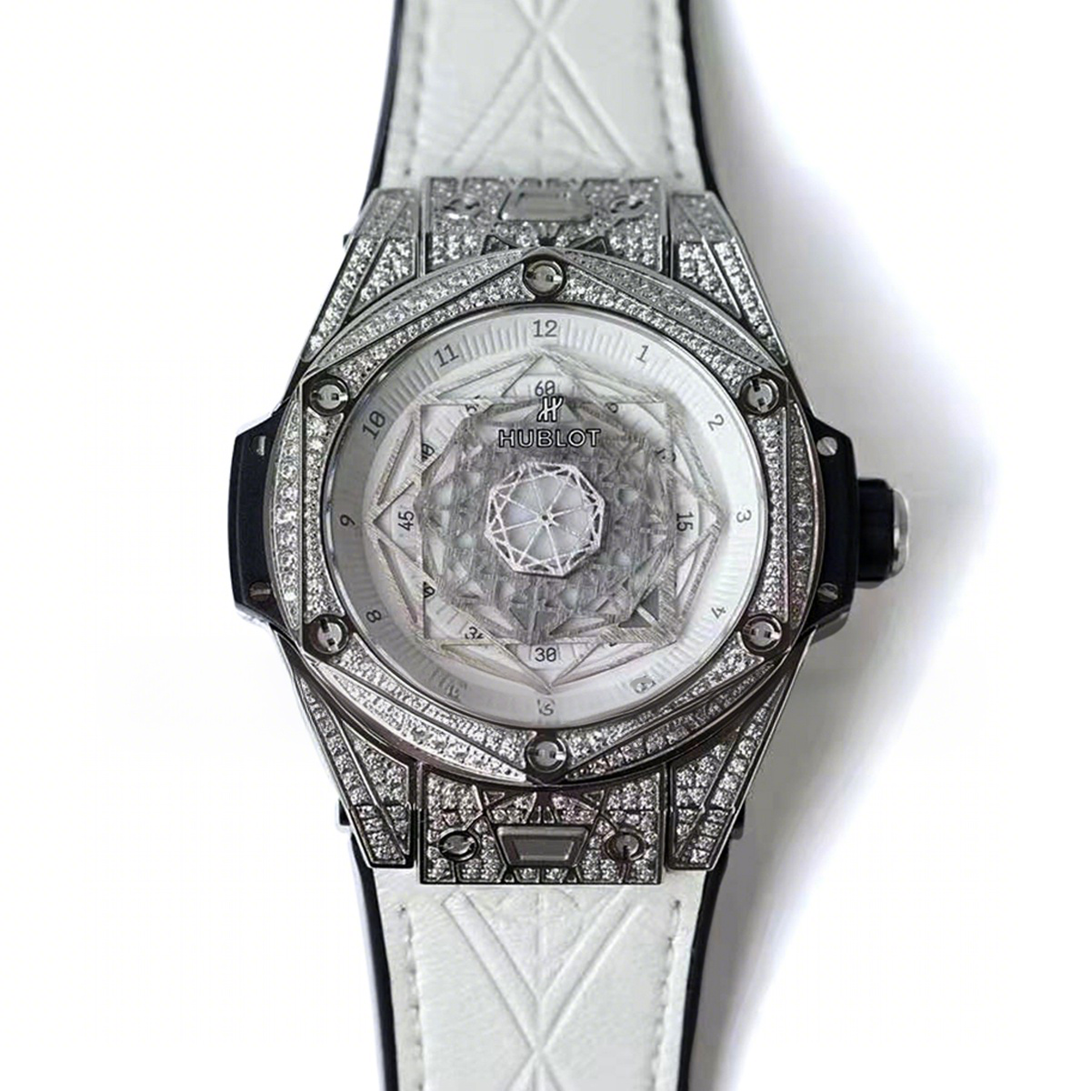 Hublot Big Bang Unico Sang Bleu Steel Pave White-fasswatch