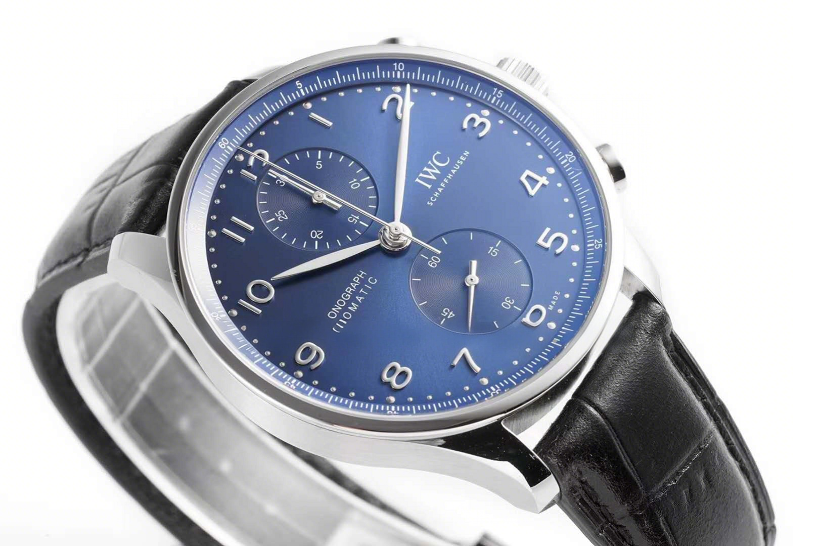 IWC Portugieser Chronograph IW371606 Blue Dial in Steel-fasswatch