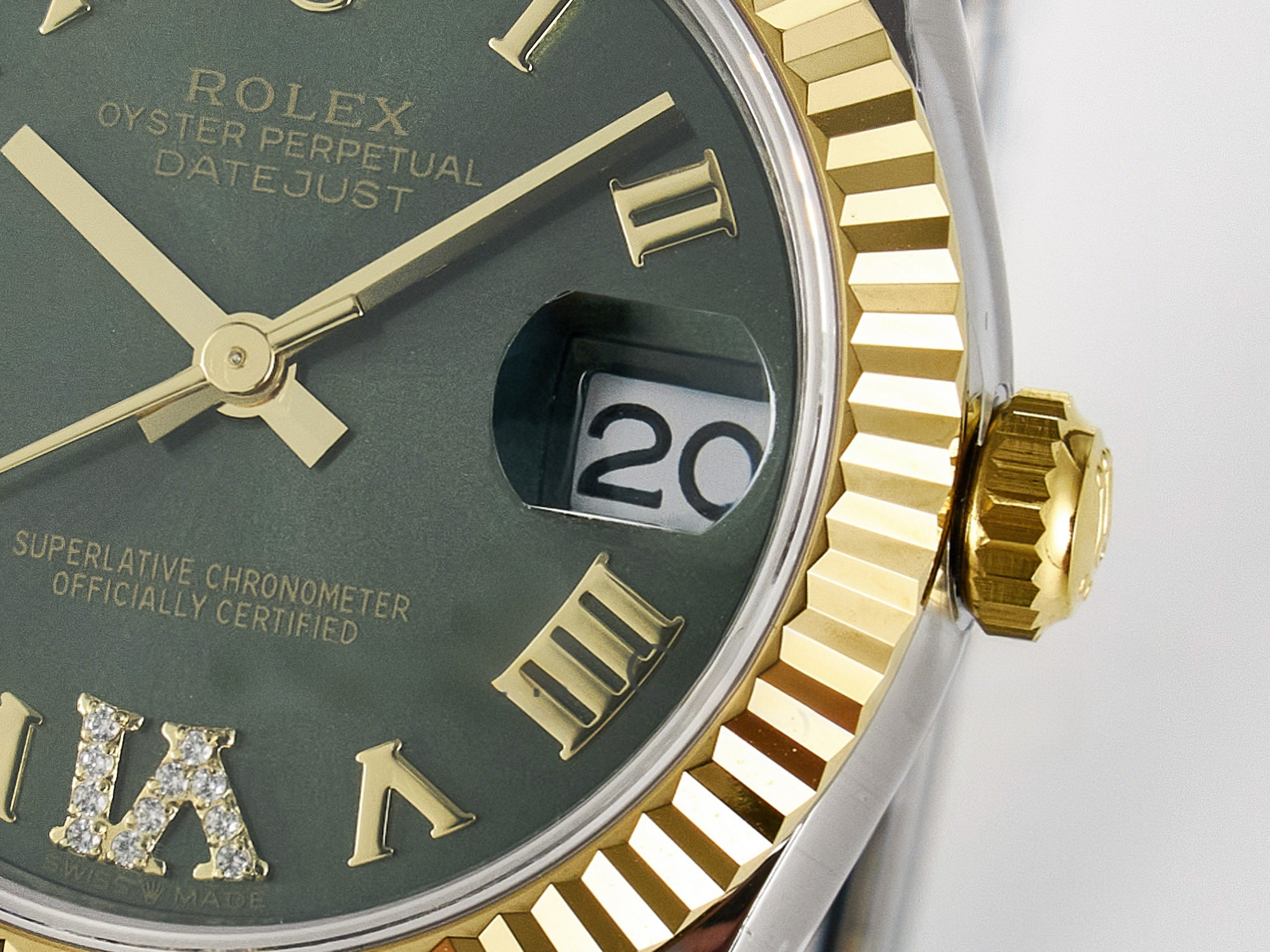 Rolex DateJust 31 278273 ARF 1:1 Best Edition 904L Steel Green Roman Diamonds Dial on SS/YG Oyster Bracelet ETA 2688-fasswatch