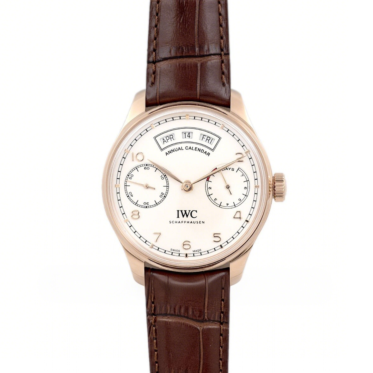 IWC Portugieser Annual Calendar IW503504 White Dial in Rose Gold-fasswatch
