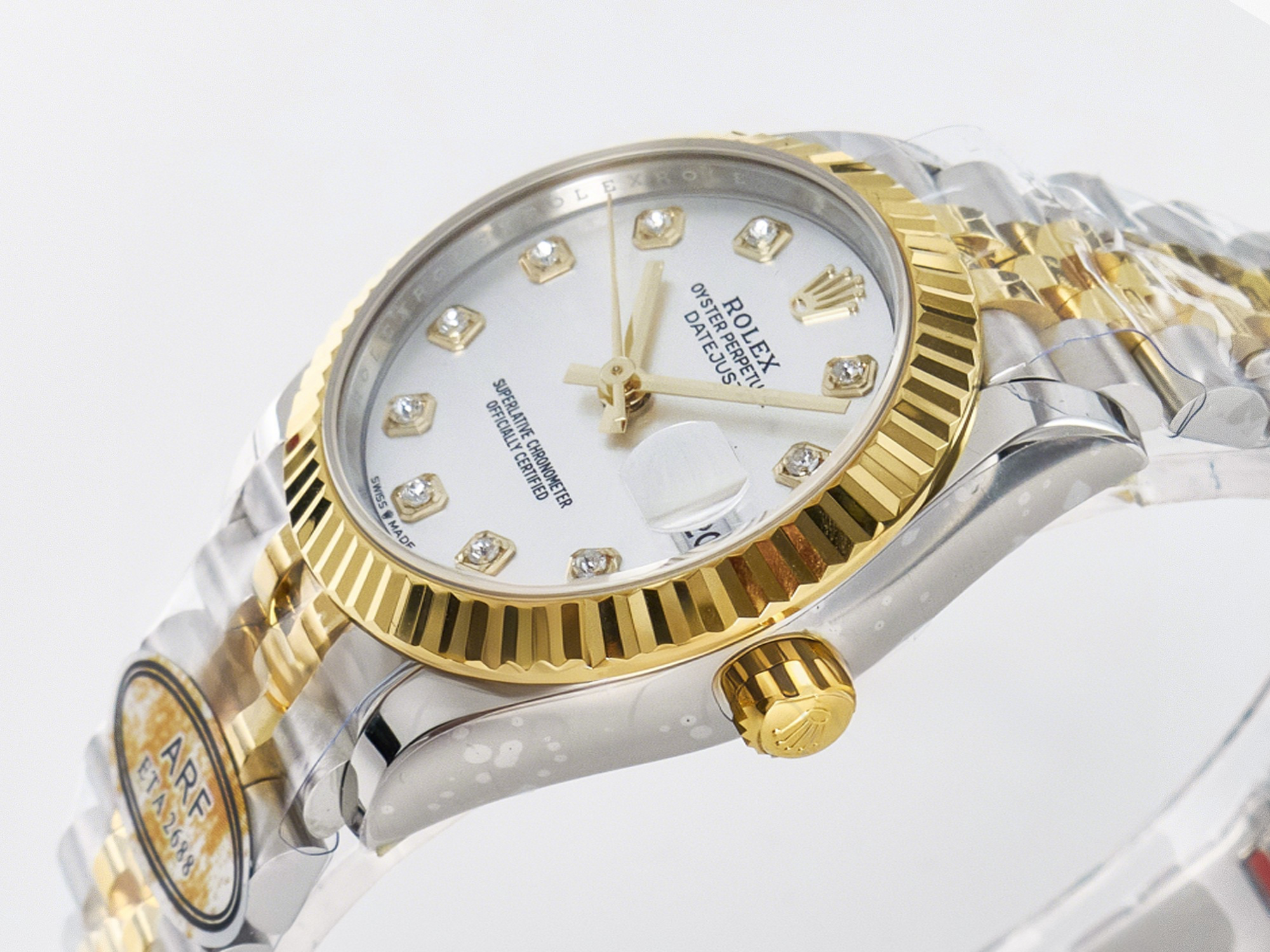 Rolex DateJust 31 278273 ARF 1:1 Best Edition 904L Steel Silver Diamonds Dial on SS/YG Jubilee Bracelet ETA 2688-fasswatch