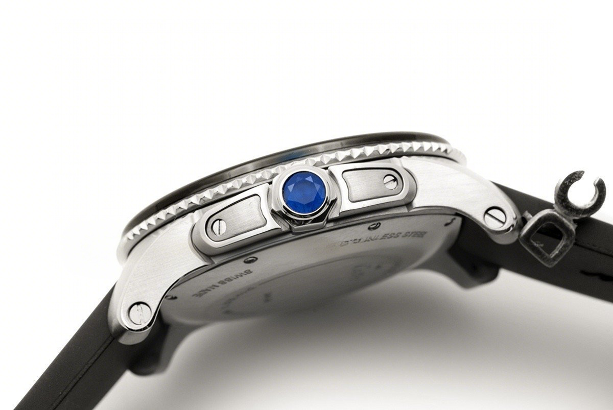 Calibre de Cartier Diver Black Dial in Steel-fasswatch