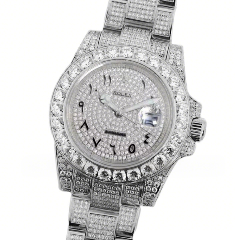 Rolex Submariner 116659 Full Diamond Paved Dial with Arabic Markers in Steel-fasswatch