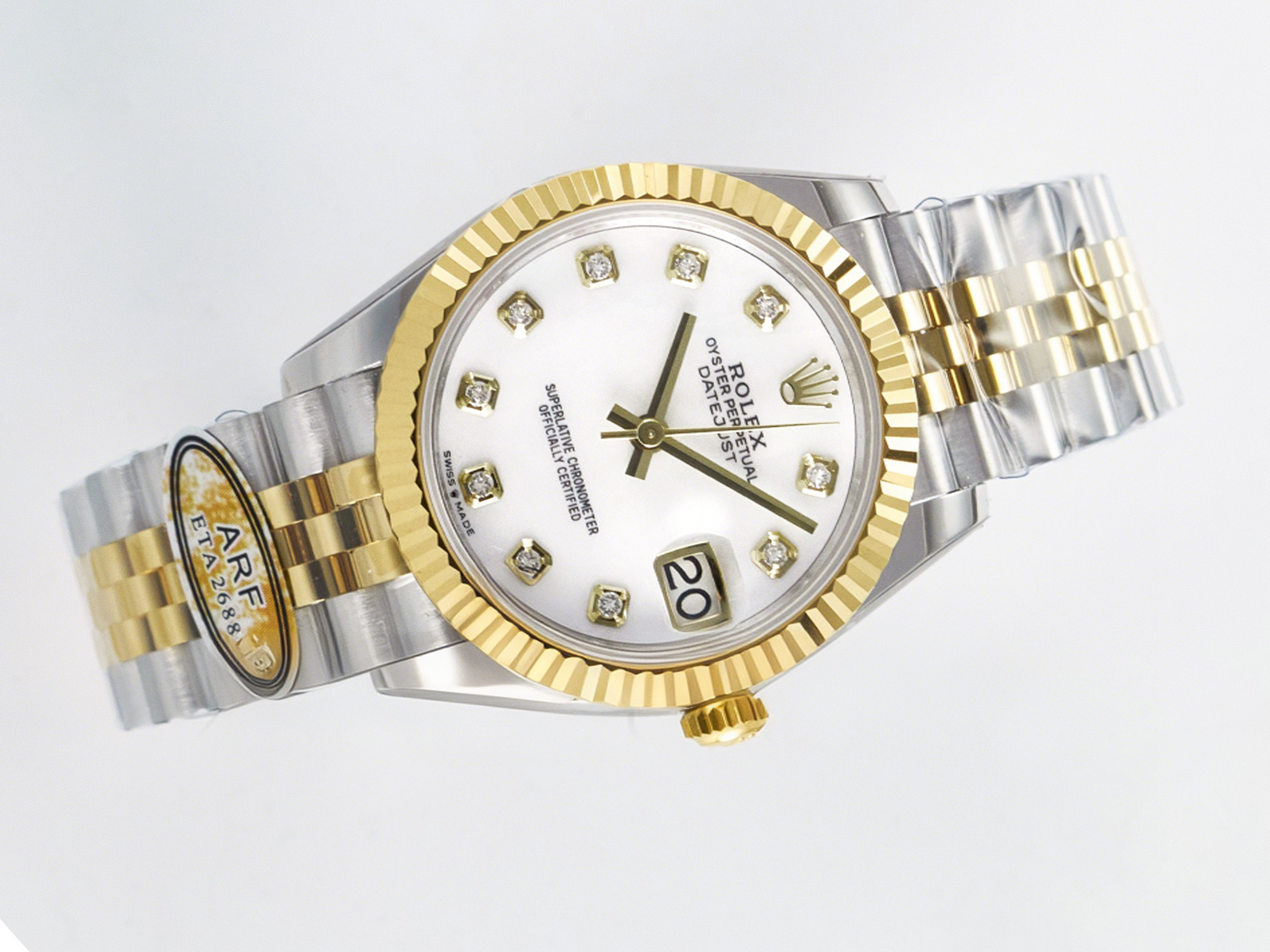 Rolex DateJust 31 278273 ARF 1:1 Best Edition 904L Steel White MOP Diamonds Dial on SS/YG Jubilee Bracelet ETA 2688-fasswatch