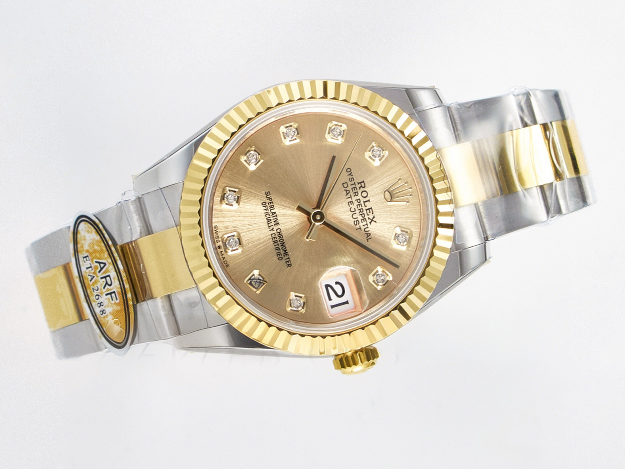 Rolex DateJust 31 278273 ARF 1:1 Best Edition 904L Steel YG Diamonds Dial on SS/YG Oyster Bracelet ETA 2688-fasswatch