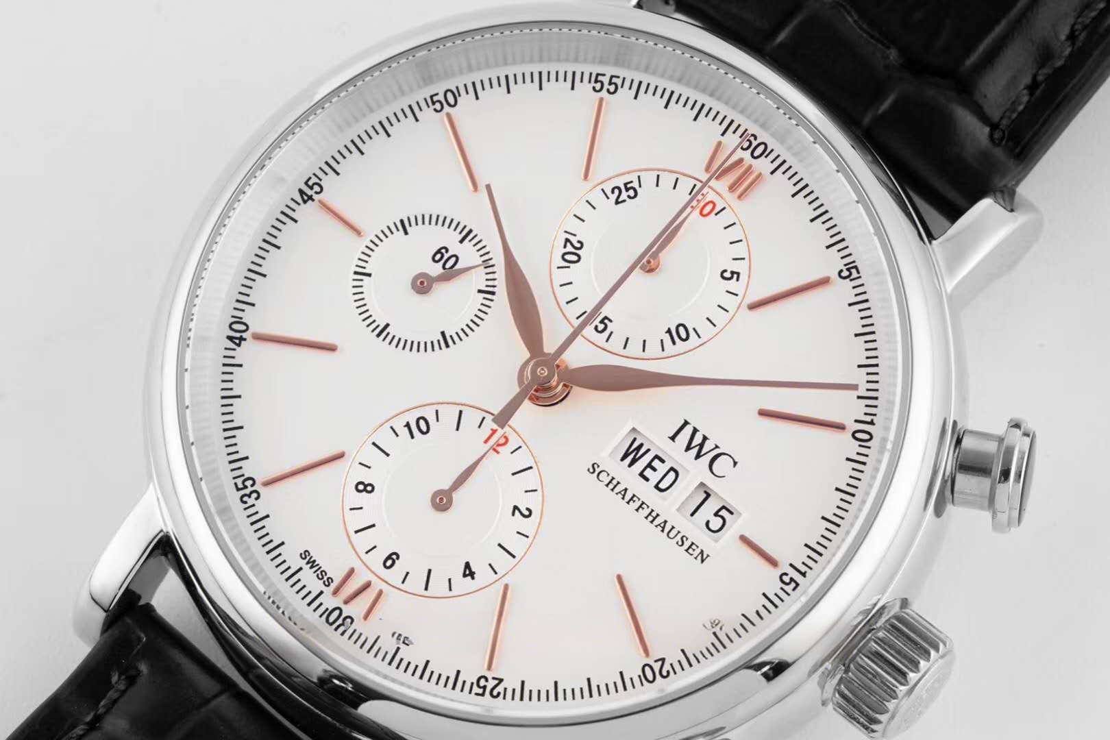 IWC Portofino Chronograph IW391031 Edition “150 Years” White Dial in Steel-fasswatch