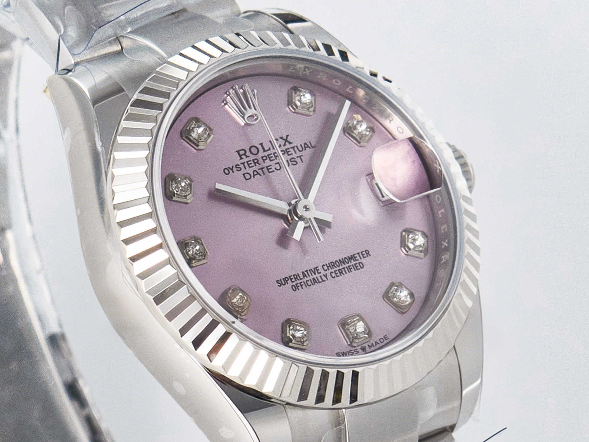 Rolex DateJust 31 278274 ARF 1:1 Best Edition 904L Steel Pink Diamonds Dial on SS Oyster Bracelet ETA 2688-fasswatch