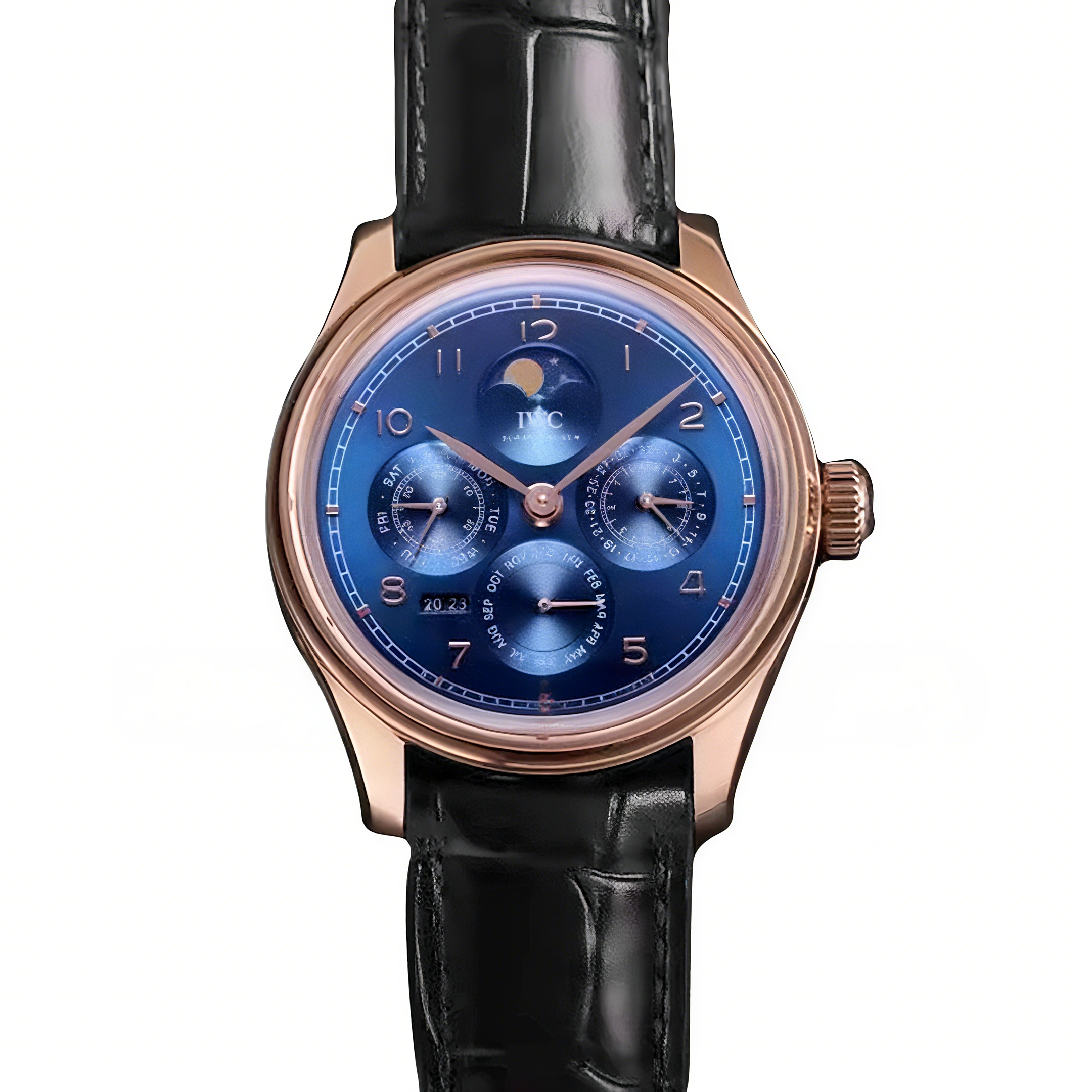 IWC Portugieser Perpetual Calendar IW503312 Blue Dial in Rose Gold-fasswatch