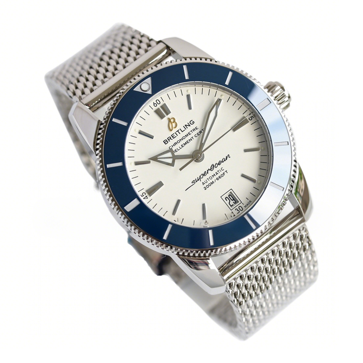 Breitling Superocean Heritage II B20 Automatic 42mm in White Dial on Blue Bezel-fasswatch