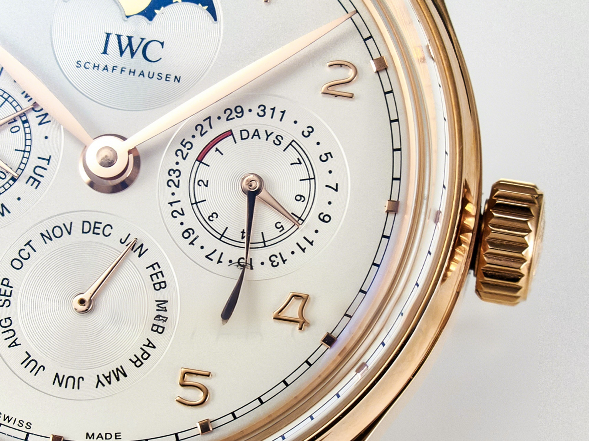 IWC IW5033 Portugieser Perpetual Calendar RG V9F 1:1 Best Edition White Dial on Brown Leather Strap A52610-fasswatch