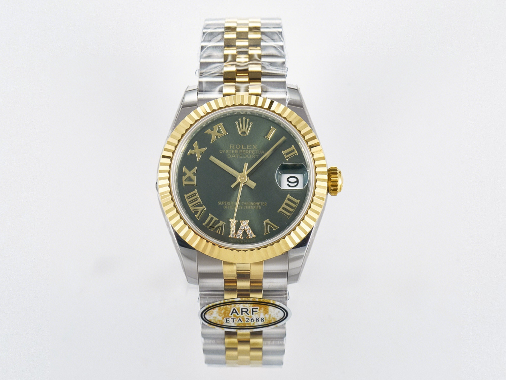 Rolex DateJust 31 278273 ARF 1:1 Best Edition 904L Steel Green Roman Diamonds Dial on SS/YG Jubilee Bracelet ETA 2688-fasswatch