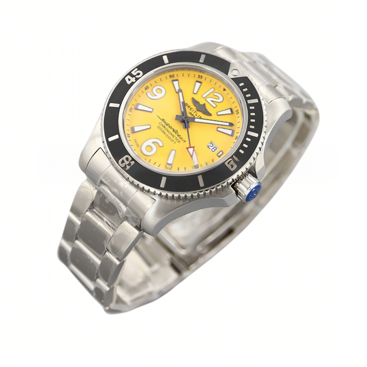 Breitling Superocean Automatic 44mm in Yellow Dial on Black Bezel Ref: A17367021I1A1-fasswatch