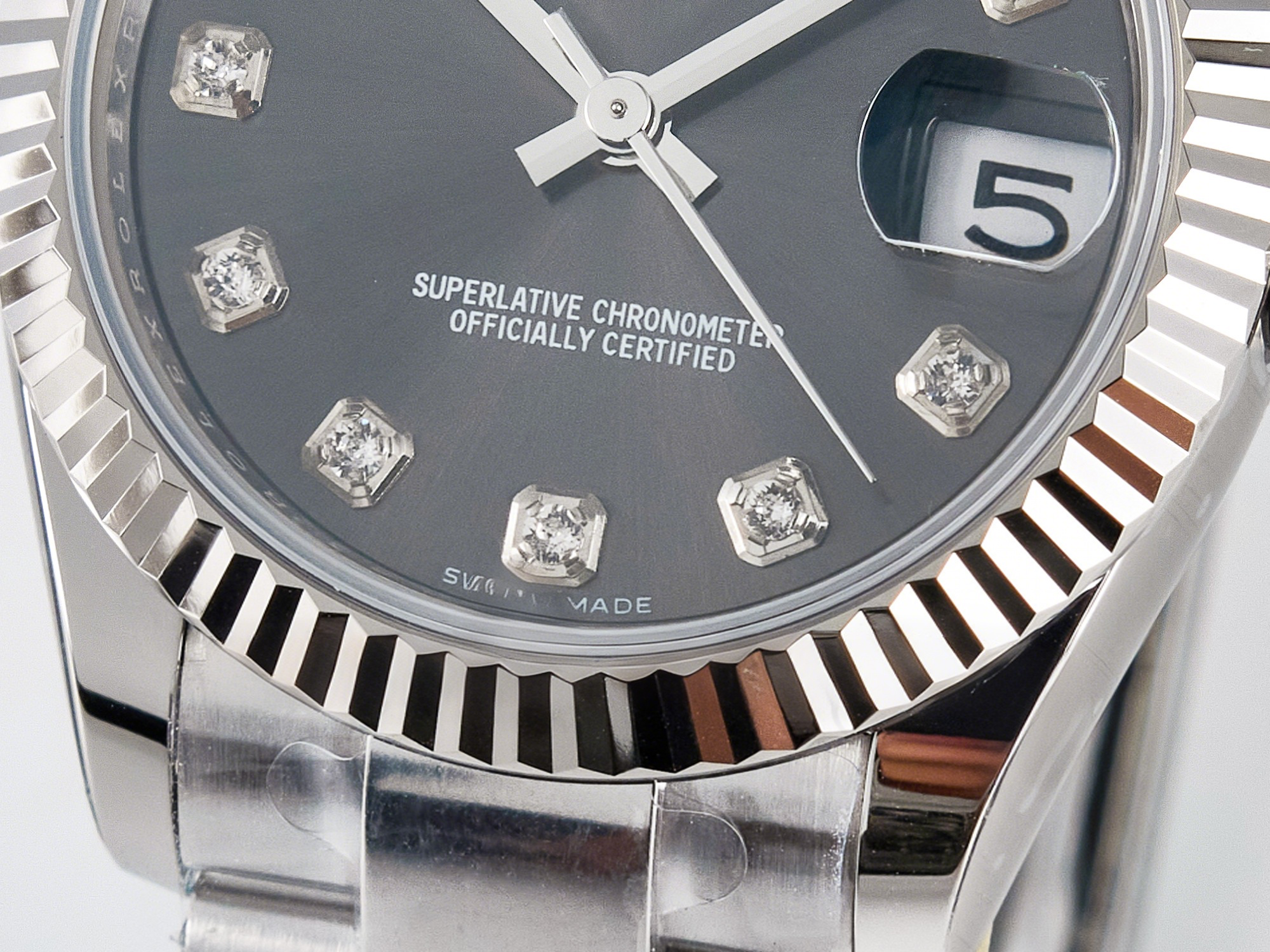 Rolex DateJust 31 278274 ARF 1:1 Best Edition 904L Steel Gray Diamonds Dial on SS Oyster Bracelet ETA 2688-fasswatch