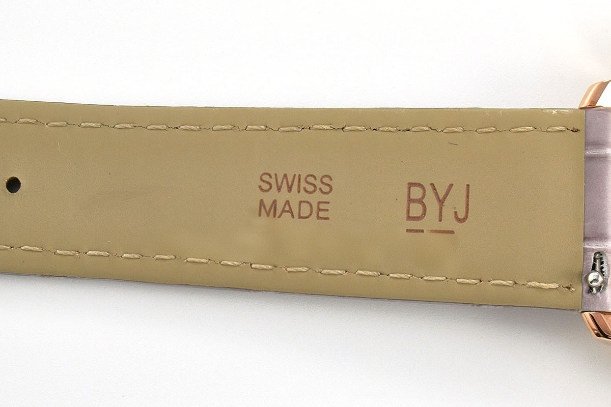 Cartier Ronde Must De Cartier 36mm White Dial in Rose Gold on Grey Leather Strap-fasswatch