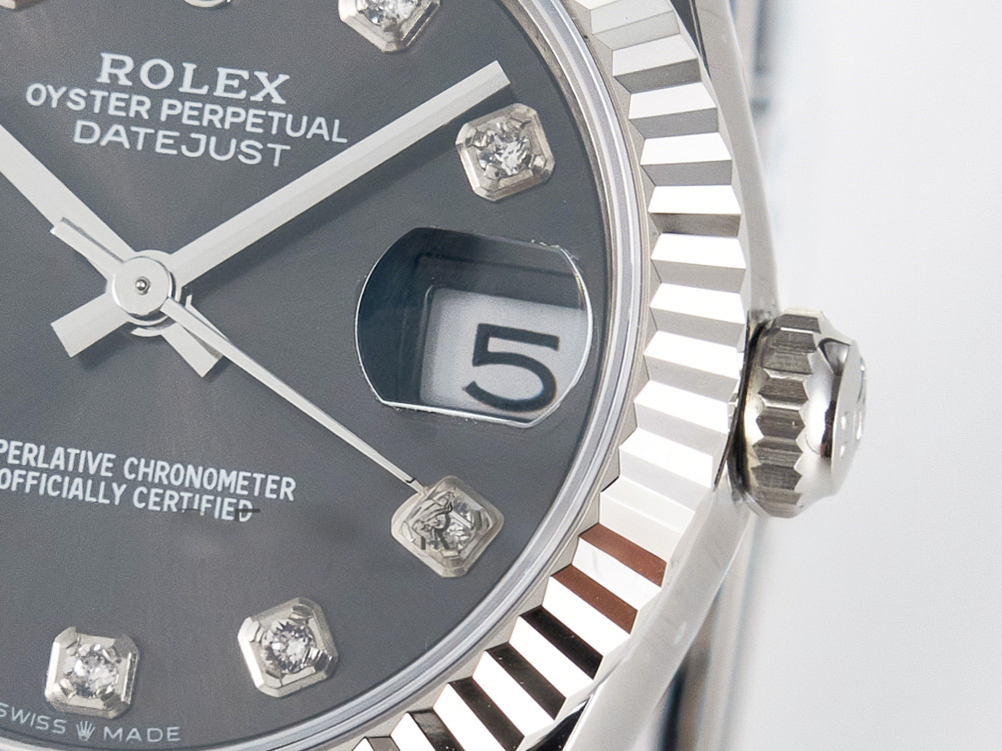 Rolex DateJust 31 278274 ARF 1:1 Best Edition 904L Steel Gray Diamonds Dial on SS Oyster Bracelet ETA 2688-fasswatch