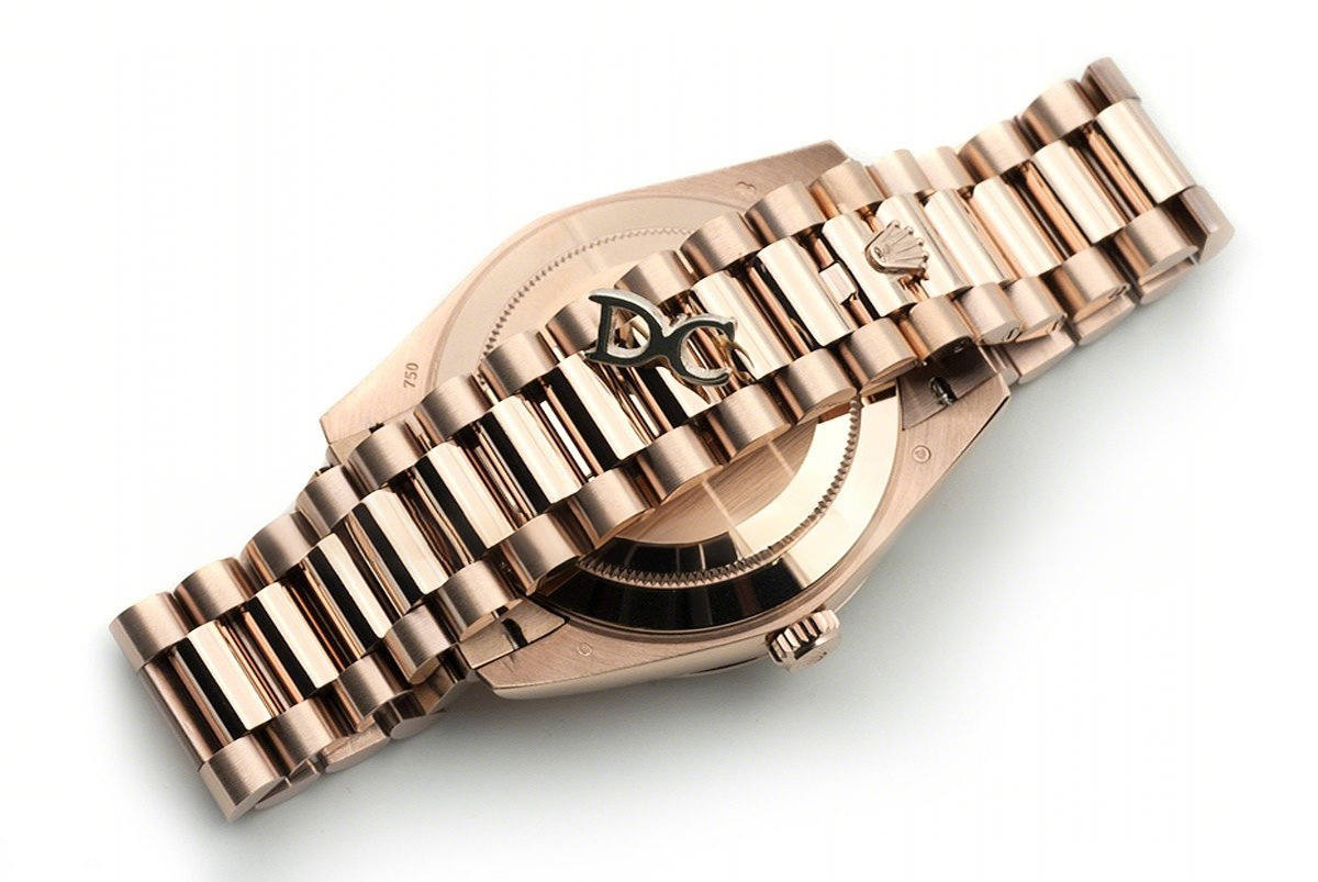 Rolex Day-Date 40 Everose Gold Diamond Bezel 228235 Chocolate Dial-fasswatch