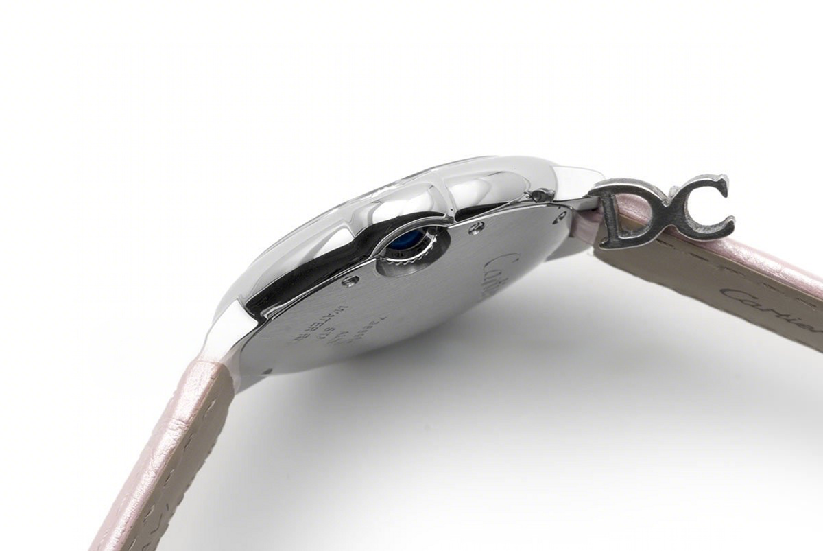 Cartier Ballon Bleu de Cartier 33mm Pink Dial in Steel on Pink Leather Strap-fasswatch