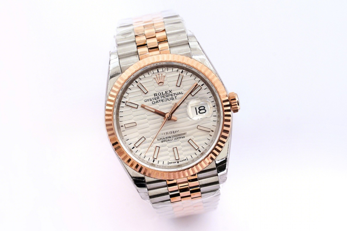 Rolex Datejust 36 126231 Silver Motif Dial in Steel/Rose Gold in Jubilee Bracelet-fasswatch