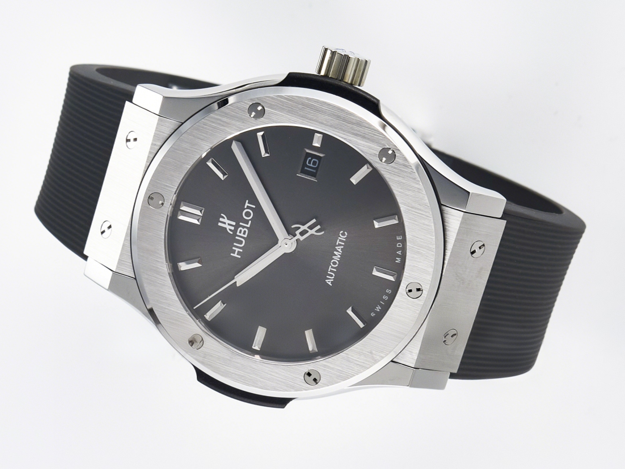 Hublot Classic Fusion Bang 42mm HBF 1:1 Best Edition Gray Dial on Gray Rubber Strap A2892-fasswatch