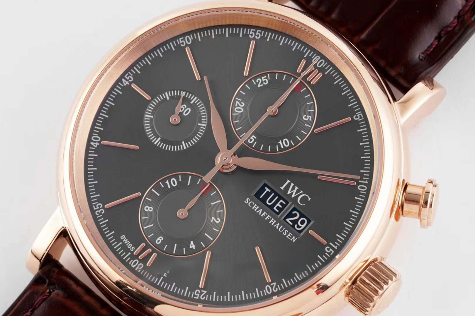 IWC Portofino Chronograph IW391021 Grey Dial in Rose Gold-fasswatch
