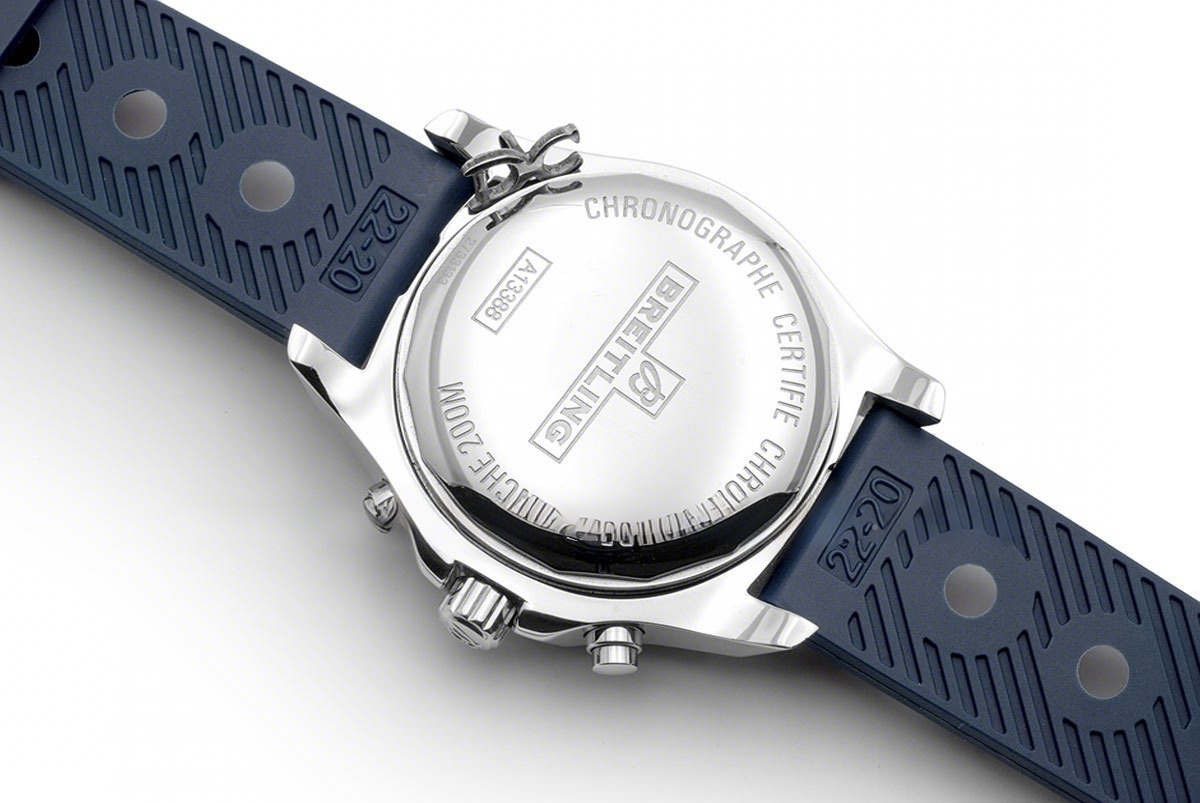 Breitling Colt Chronograph 44mm Blue Dial in Steel on Blue Rubber Strap-fasswatch