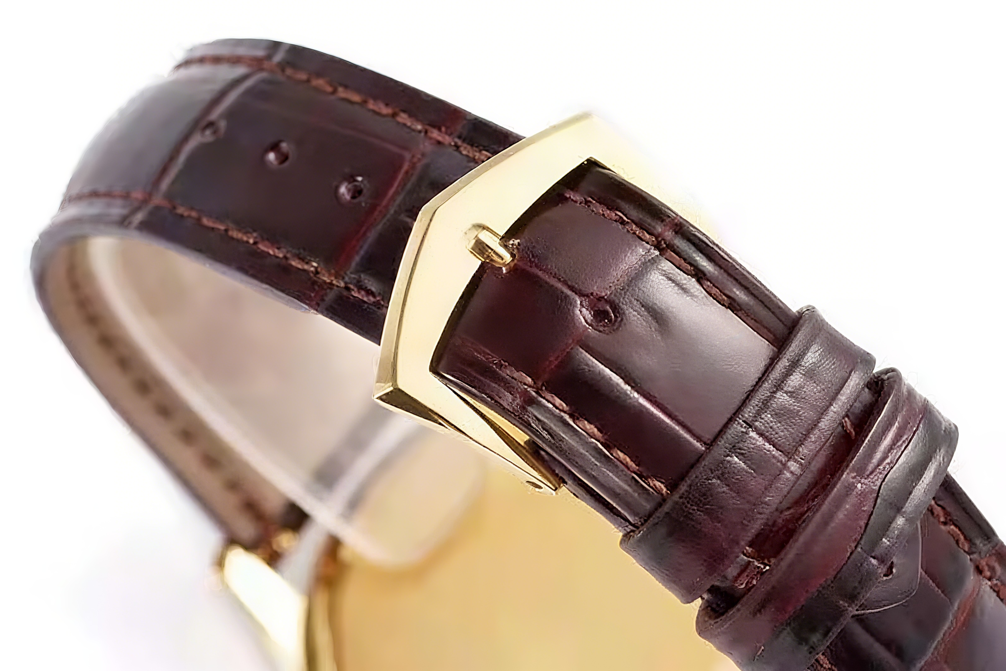 Patek Philippe Calatrava 5227J-001 White Dial in Yellow Gold on Brown Leather Strap-fasswatch