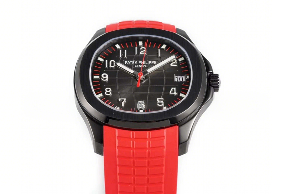 Patek Philippe Aquanaut 5167A ‘Black Venom Limited Edition’ Black Dial on Red Rubber Strap-fasswatch