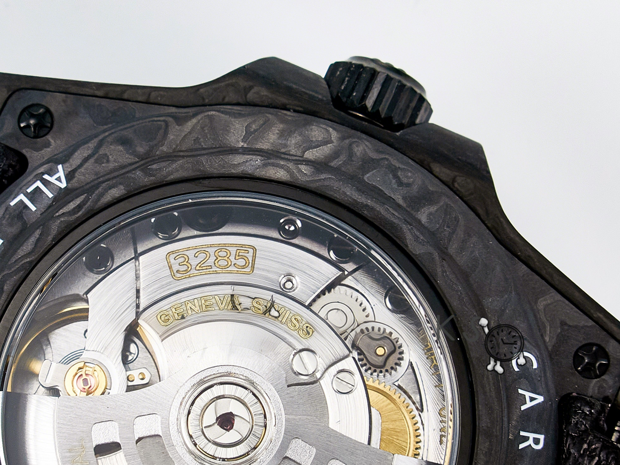 Rolex GMT Carbon DIWF Best Edition Black Carbon Dial SS Markers on Black Nylon Strap SA3285 CHS V2-fasswatch